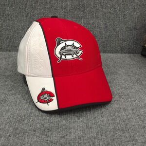 Carolina Mudcats Hat Cap Embroidered Strap Back Red White MiLB Baseball Mens 47